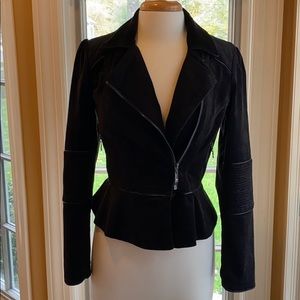 White House/Black Market Black Peplum Jacket Sz 4